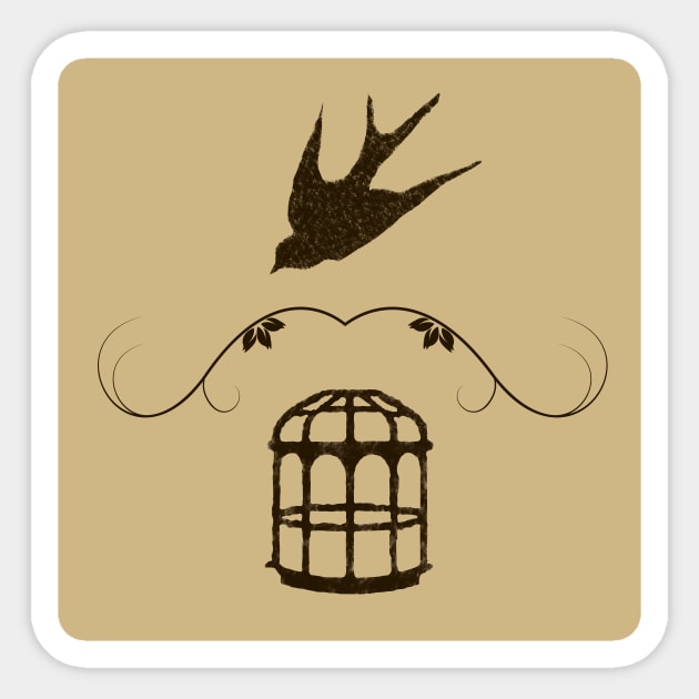 Bird or Cage Sticker by nochi